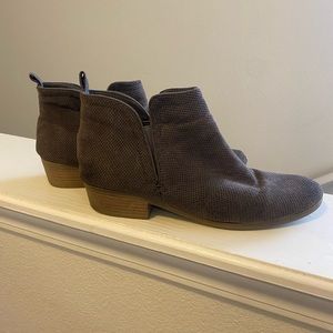 DV Dolce Vita Bootie Gray Taupe Perforated Faux Suede 10